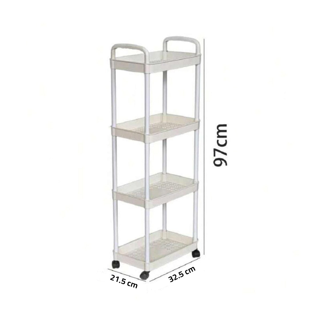 4-tier Trolley Cart, Bathroom Organizer Stand, Storage Rack Shelf