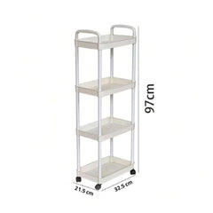 4-tier Trolley Cart, Bathroom Organizer Stand, Storage Rack Shelf