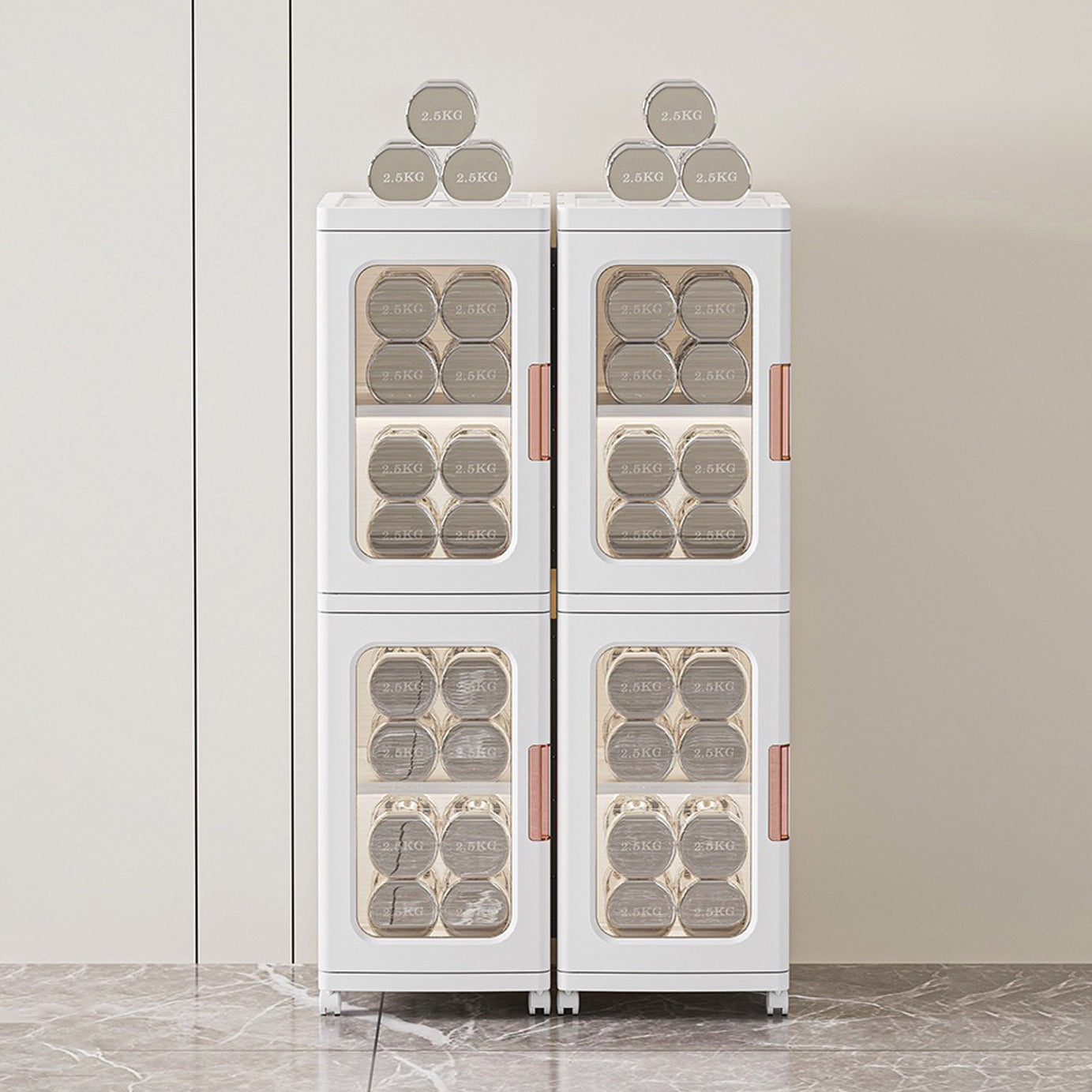 Narrow Tall Floor Storage Cabinet for Small Spaces with Doors and Wheels for  Bathroom, Kitchen, Pantry