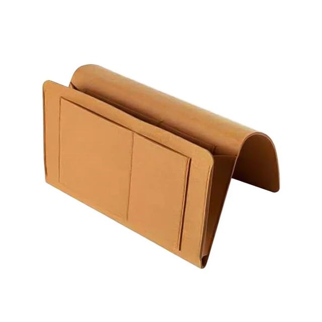 Felt Bedside Storage Bag - Sofa Bed Hanging Pocket Organizer for Remote, Books, Laptop