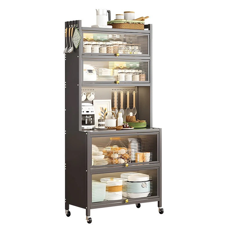 Kitchen Storage Pantry Cabinet Sideboard Cupboard Quick Assembly Storage Rack with Door