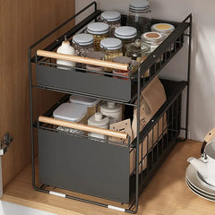 Under Sink Storage Rack - Drawer-Type Kitchen and Bathroom Organizer Shelf