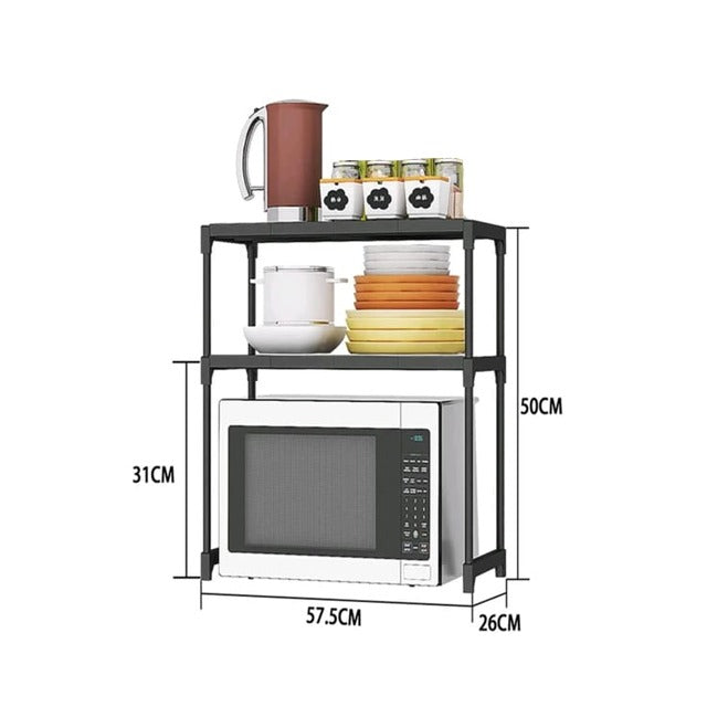 Double Layer Storage Rack, Kitchen Countertop Shelf Stand, Microwave Oven Stand