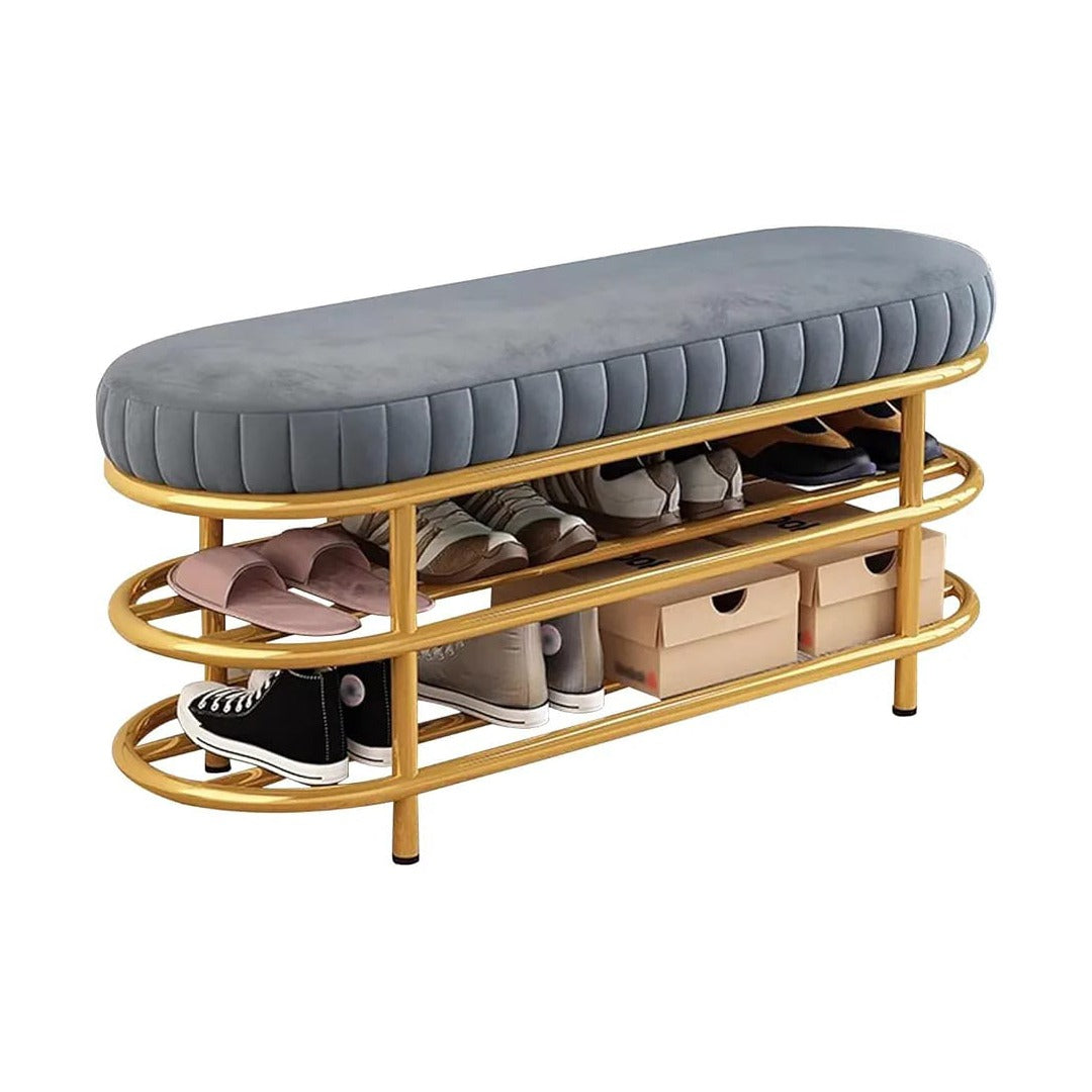 Shoe Storage Bench, Entryway Shoe Rack Organizer Shelf with Seating