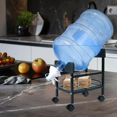 Water Jug Dispenser Stand, 5 Gallon Water Dispenser Holder with Bottle Valve, Bottom Shelf