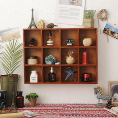 Wooden Wall Hanging Display Rack, Home Decor Organizer Shelf, Coffee Tea Mug Storage Stand