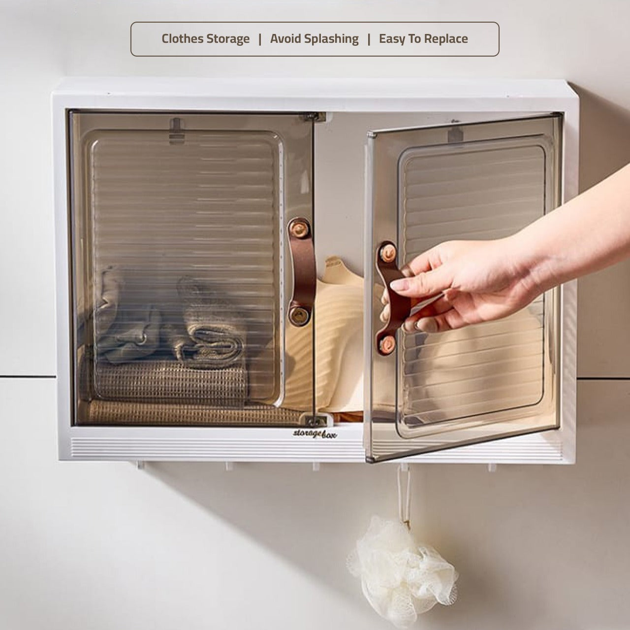 Wall Mounted Shelf Cabinet, Waterproof Storage Rack Organizer For Bathroom, Kitchen