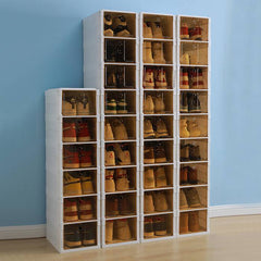 Multi-Layer Foldable Stackable Shoe Storage Cabinet, Closed-Type Shoe Rack