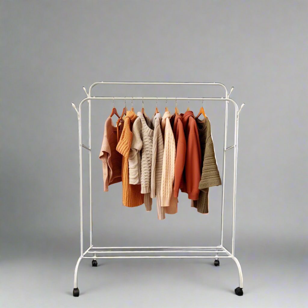 Cloth Organizer Stand, Double Rail Garment Display Rack