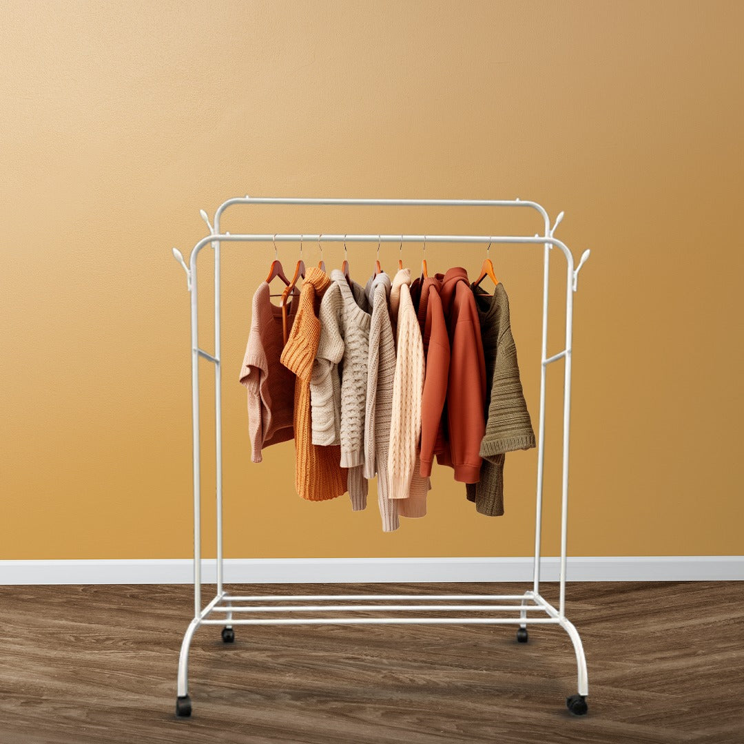 Cloth Organizer Stand, Double Rail Garment Display Rack
