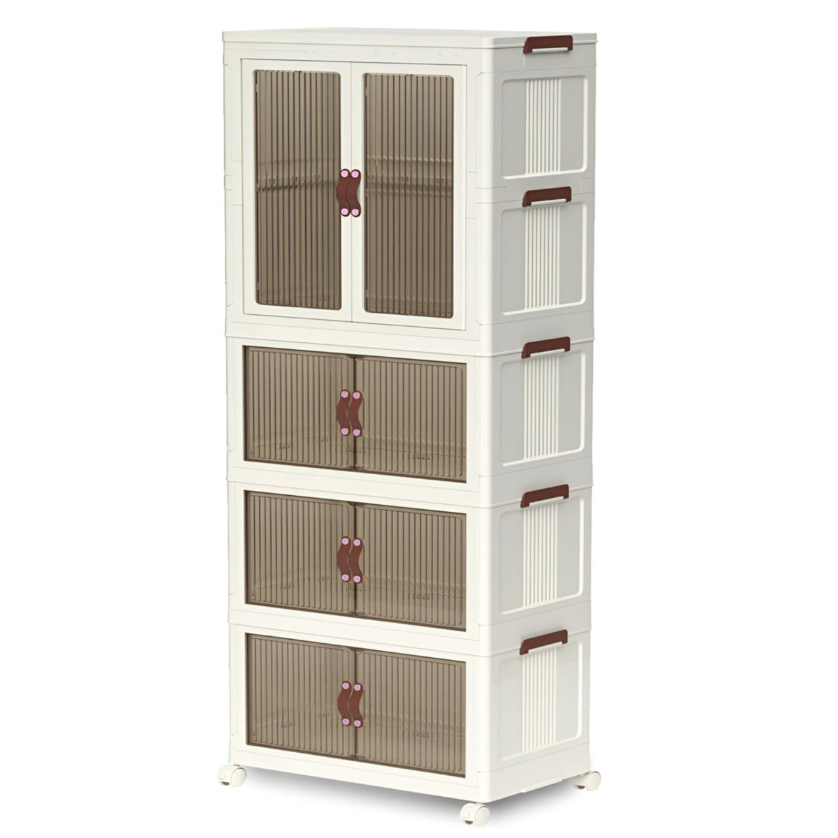 Cloth Storage Cabinet – Foldable Wardrobe Closet Organizer Movable Shelf Rack