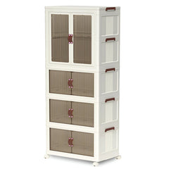 Cloth Storage Cabinet – Foldable Wardrobe Closet Organizer Movable Shelf Rack