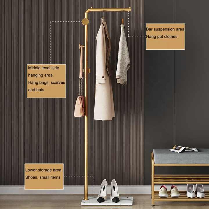 Coat Rack Stand, Multifunctional Cloth  Hanger, Hat Bag Storage Organizer