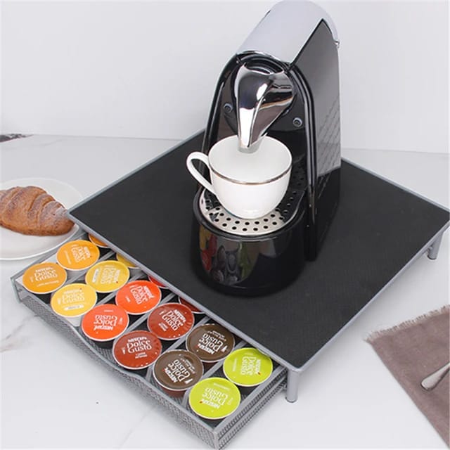 Coffee Pod Holder, Metal Coffee Capsule Organizer Rack, Coffee Machine Storage Stand