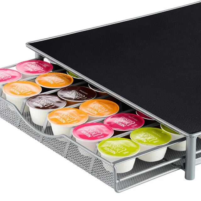 Coffee Pod Holder, Metal Coffee Capsule Organizer Rack, Coffee Machine Storage Stand