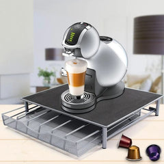 Coffee Pod Holder, Metal Coffee Capsule Organizer Rack, Coffee Machine Storage Stand