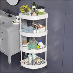 Corner Storage Rack, 4-Tier Cosmetic Kitchen Bathroom Shelf Organizer