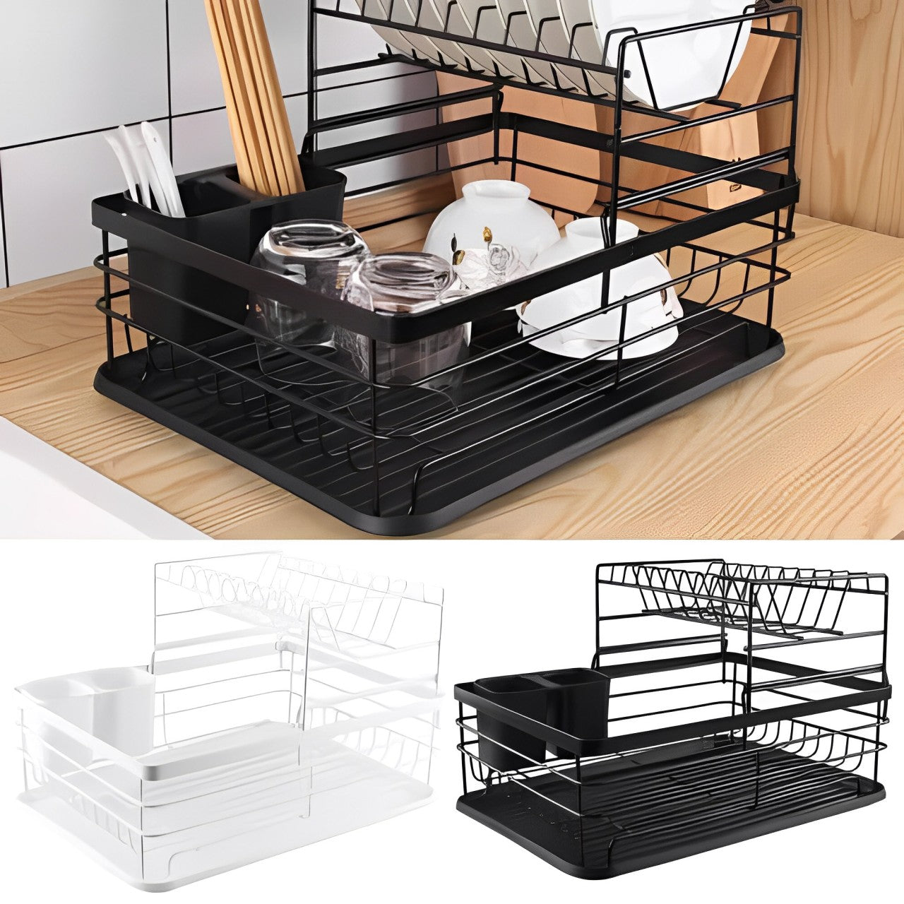 Dish Drying Rack, Countertop Dish Storage Holder, Dish Organizer For Kitchen