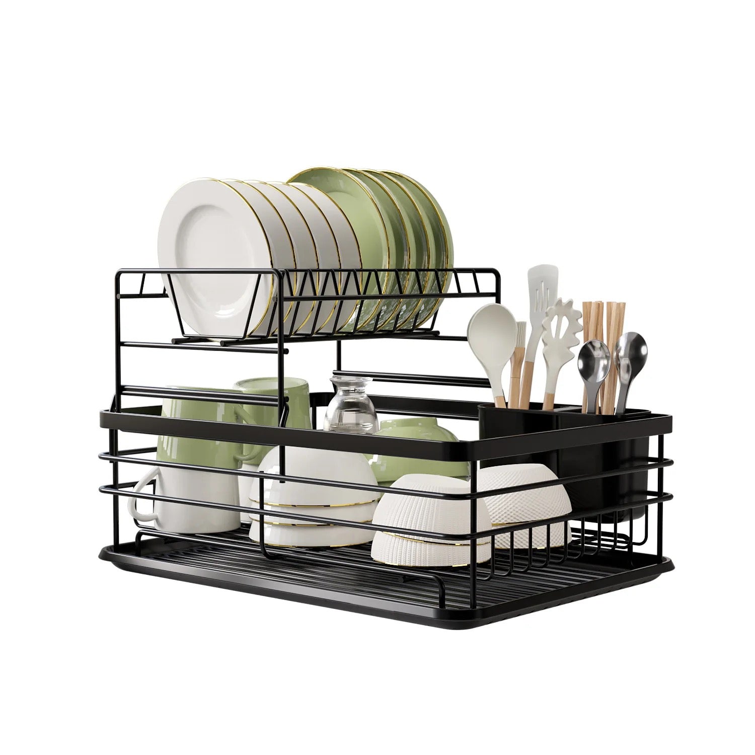 Dish Drying Rack, Countertop Dish Storage Holder, Dish Organizer For Kitchen