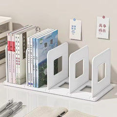 Desktop Book Organizer Shelf Stand, 4 Grid Desk File Holder for Home, Office