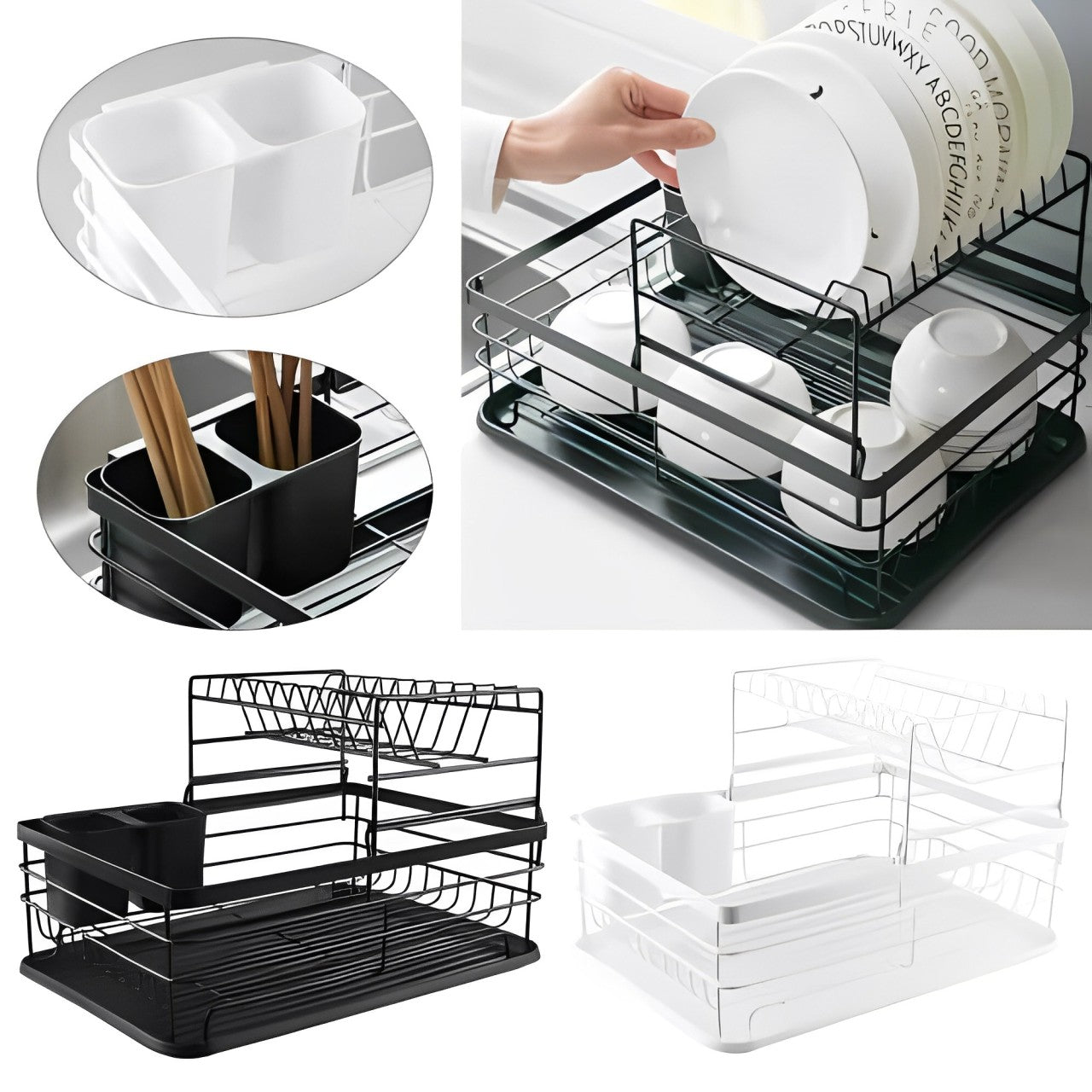 Dish Drying Rack, Countertop Dish Storage Holder, Dish Organizer For Kitchen