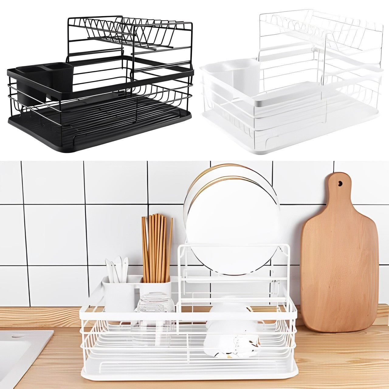 Dish Drying Rack, Countertop Dish Storage Holder, Dish Organizer For Kitchen