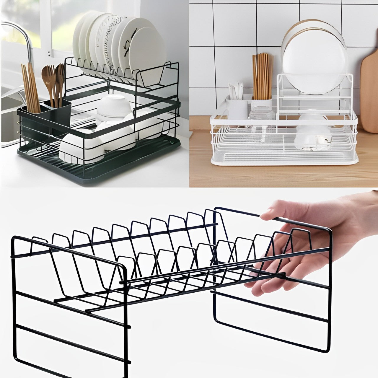Dish Drying Rack, Countertop Dish Storage Holder, Dish Organizer For Kitchen
