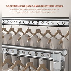 Double Rod Cloth Drying Stand, Movable Garment Display Stand For Home