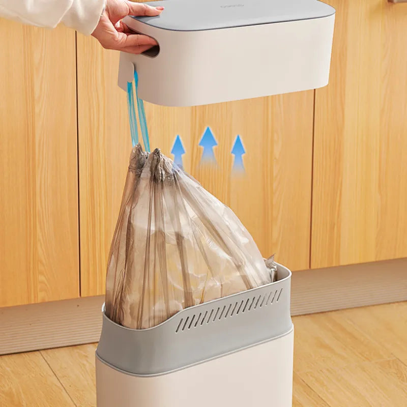 ECOCO Narrow Space Press-type Trash Can, Household Garbage Waste Bin