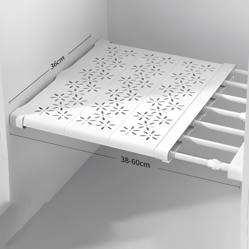 Expandable Closet Tension Shelf Divider - Adjustable Compartment Layered Partition