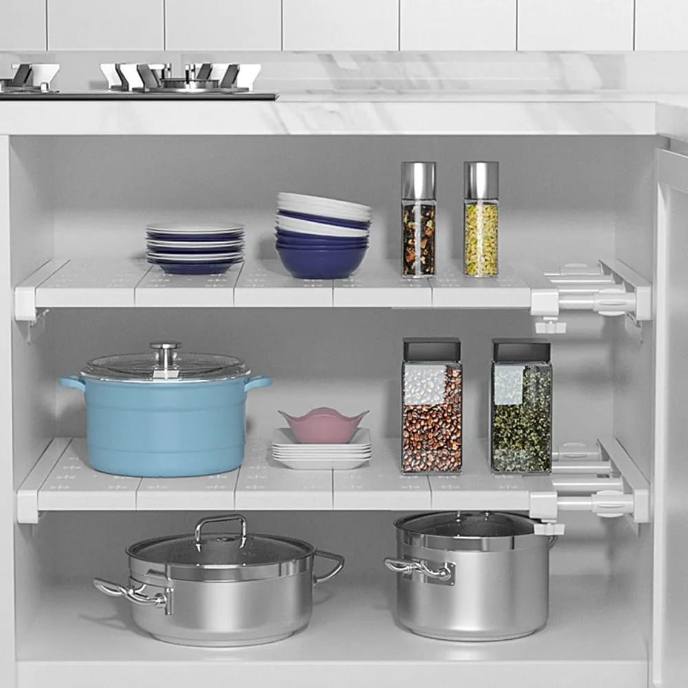 Expandable Closet Tension Shelf Divider - Adjustable Compartment Layered Partition