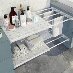 Expandable Closet Tension Shelf Divider - Adjustable Compartment Layered Partition