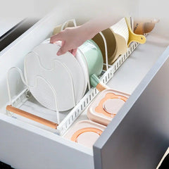Expandable Pot and Pan Organizer Rack, Lid Holder – Adjustable Kitchen Storage Solution