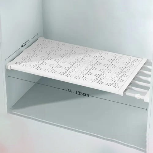 Expandable Closet Tension Shelf Divider - Adjustable Compartment Layered Partition