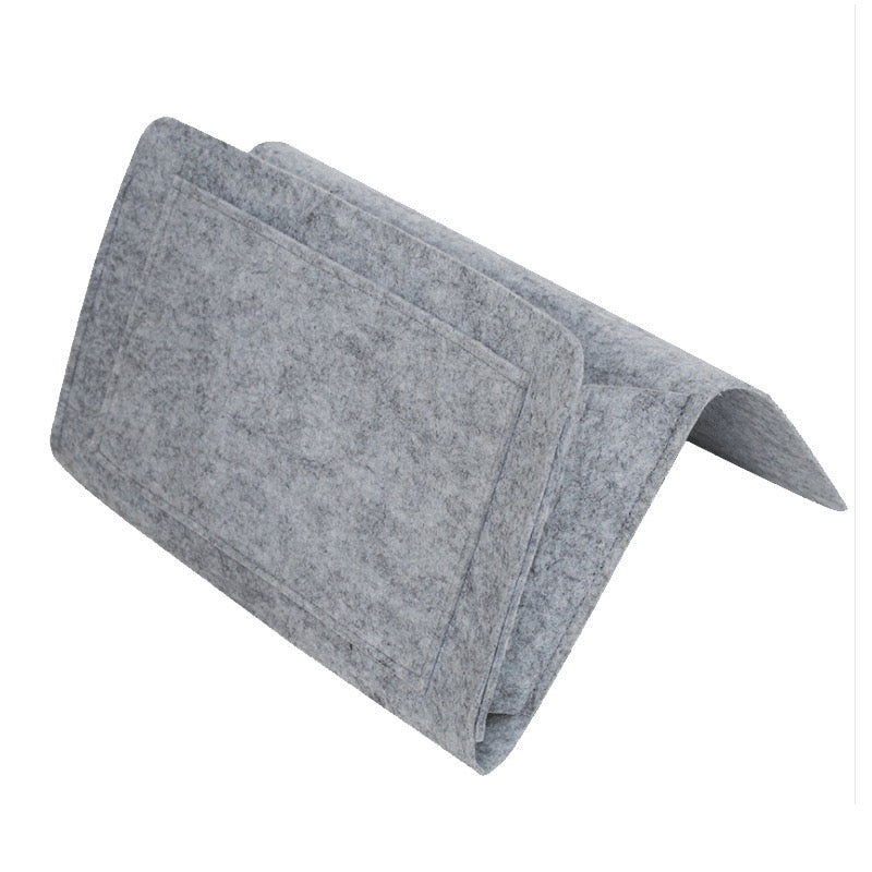 Felt Bedside Storage Bag - Sofa Bed Hanging Pocket Organizer for Remote, Books, Laptop