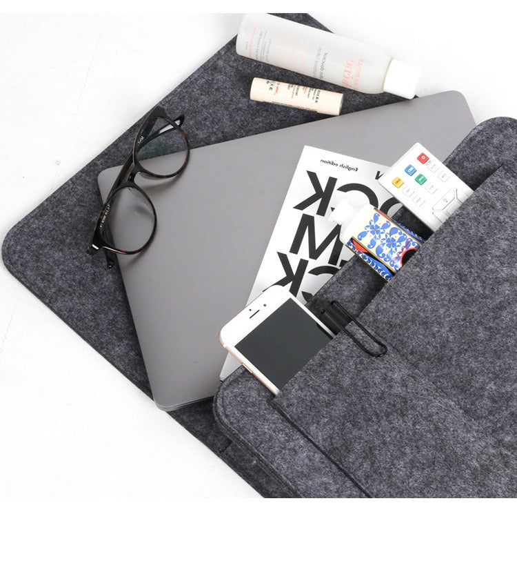 Felt Bedside Storage Bag - Sofa Bed Hanging Pocket Organizer for Remote, Books, Laptop