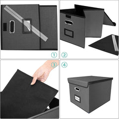 File Organizer Box, Collapsible File Storage Container