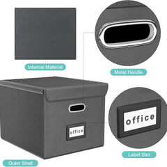 File Organizer Box, Collapsible File Storage Container