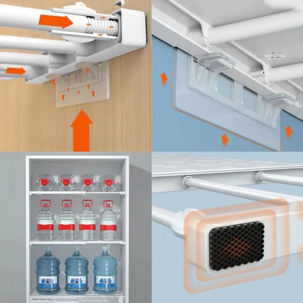 Expandable Closet Tension Shelf Divider - Adjustable Compartment Layered Partition