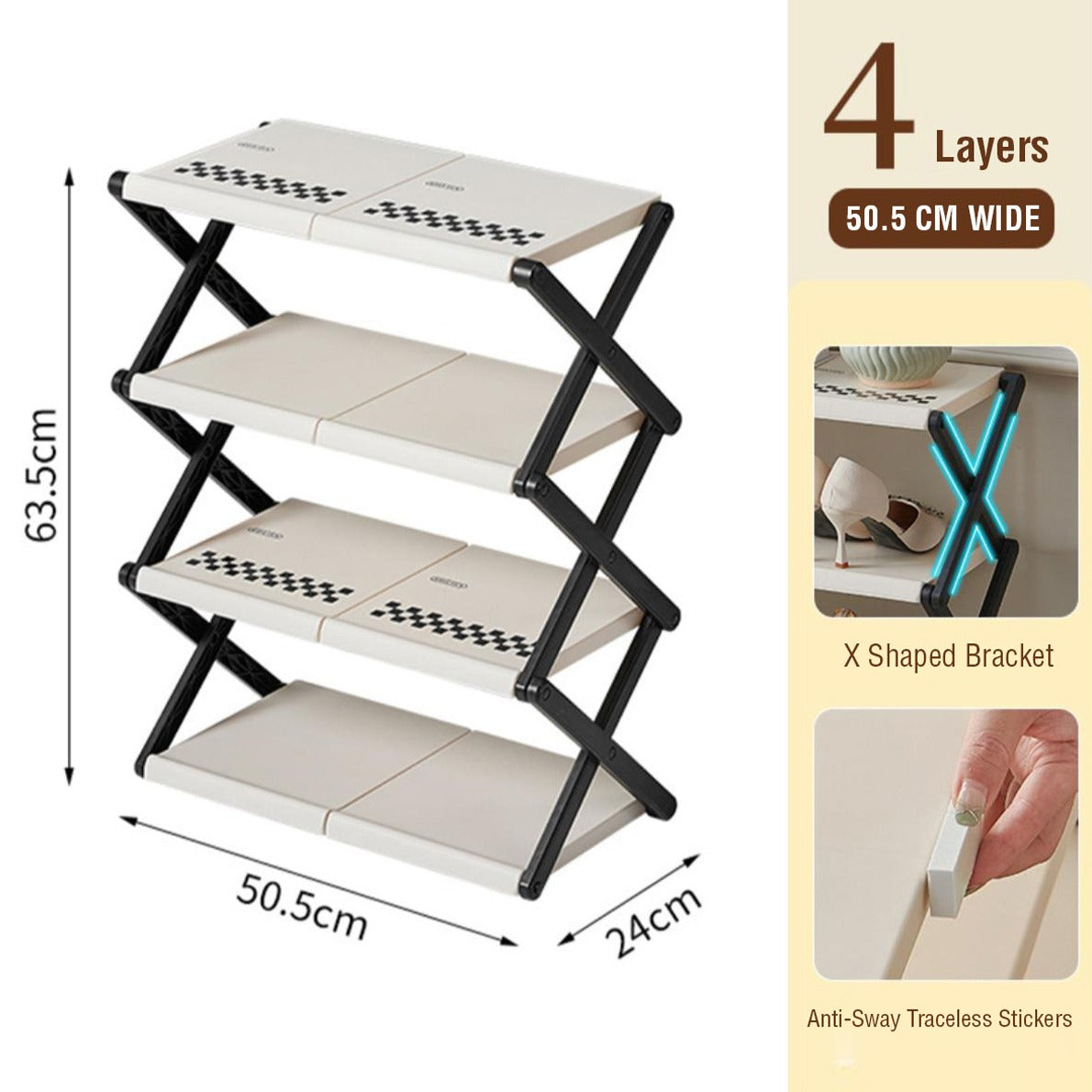Foldable Multi-Layer Shoe Rack Shelf, Shoes Storage Organizer