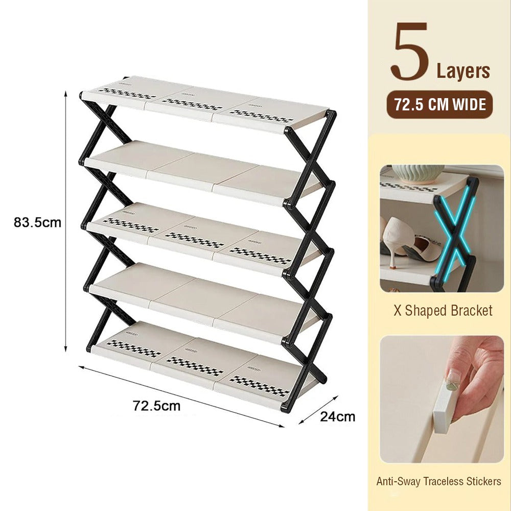 Foldable Multi-Layer Shoe Rack Shelf, Shoes Storage Organizer