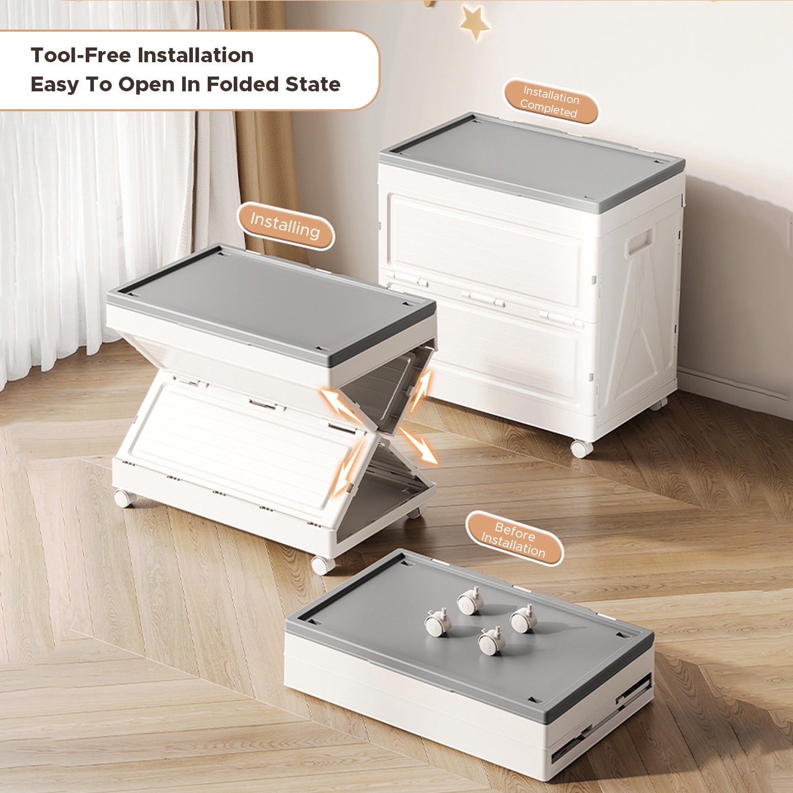 Foldable Cloth Storage Organizer Box, Large Capacity Multi-Purpose Container Rack