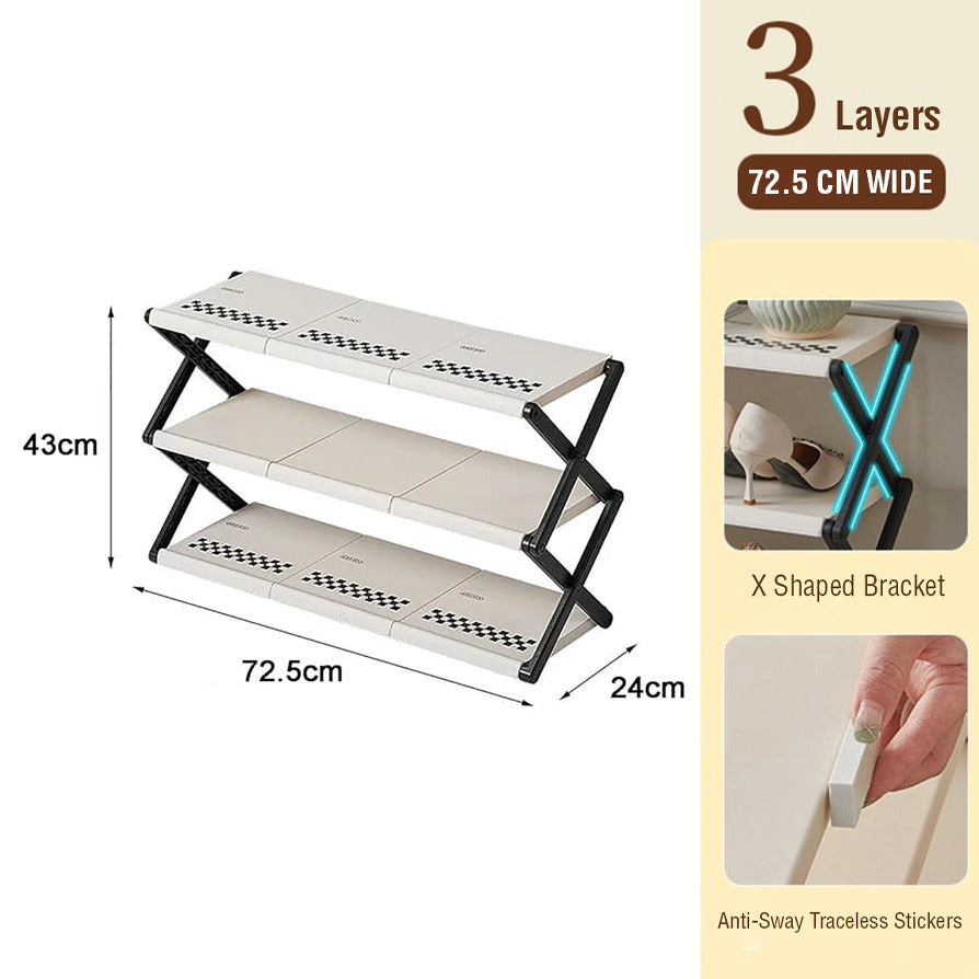 Foldable Multi-Layer Shoe Rack Shelf, Shoes Storage Organizer