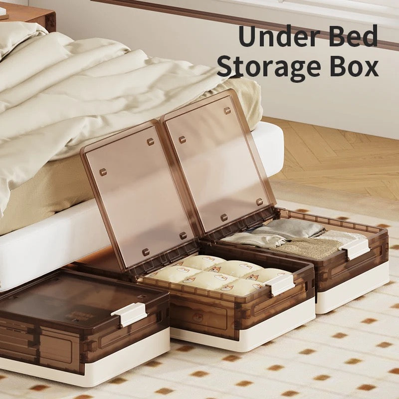 Foldable Under Bed Rolling Storage Organizer Container, Multi-purpose Storage Bin For Bedroom