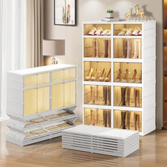 Multi-purpose Large Stackable Organizer For Home, Foldable Storage Kitchen Cabinet With Doors