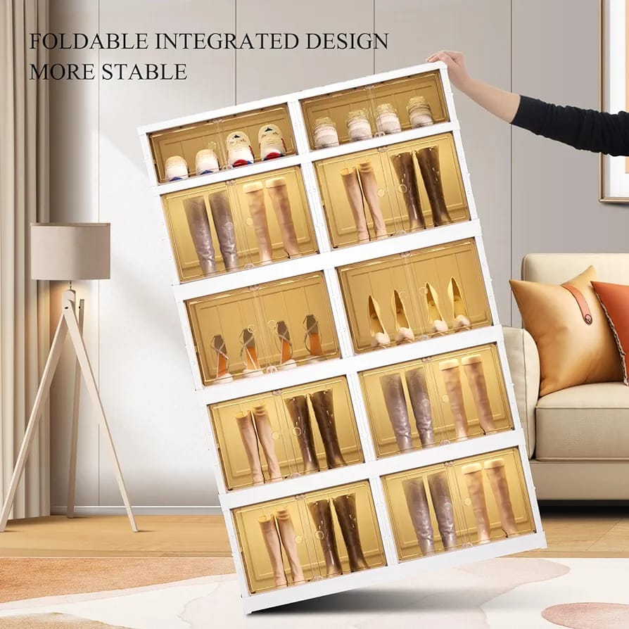 Multi-purpose Large Stackable Organizer For Home, Foldable Storage Kitchen Cabinet With Doors