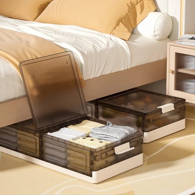 Foldable Under Bed Rolling Storage Organizer Container, Multi-purpose Storage Bin For Bedroom