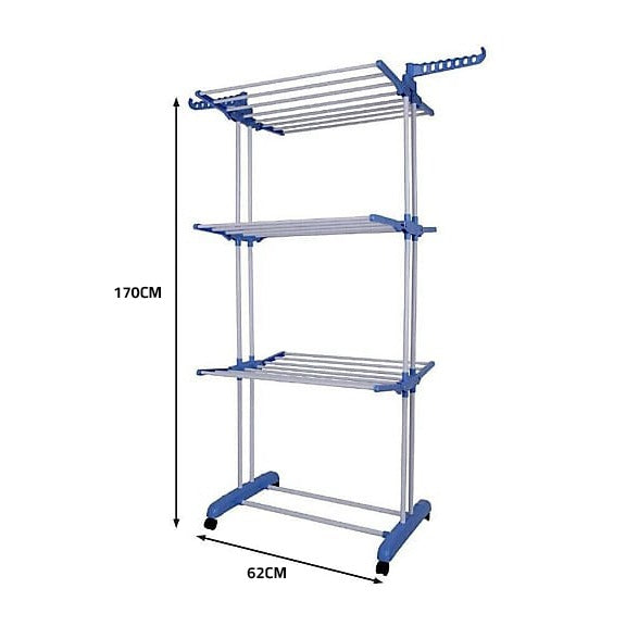 Folding 3 Layer Cloth Drying Rack Stand, Laundry Hanger Stand Indoor, Outdoor