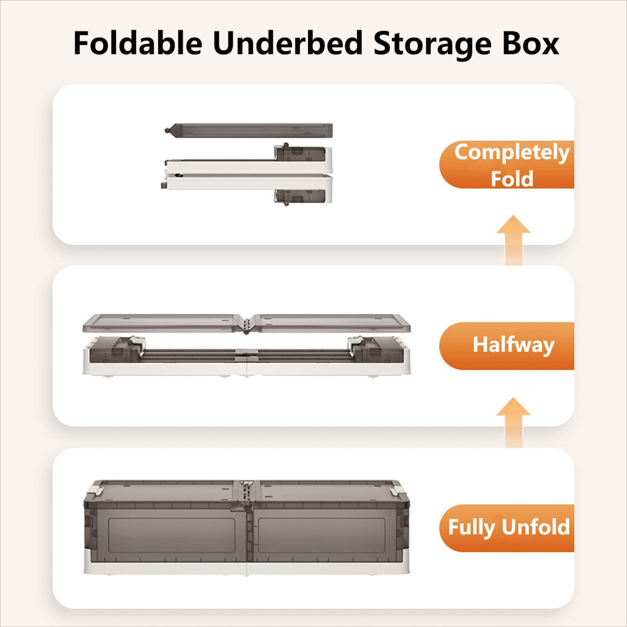 Foldable Under Bed Rolling Storage Organizer Container, Multi-purpose Storage Bin For Bedroom