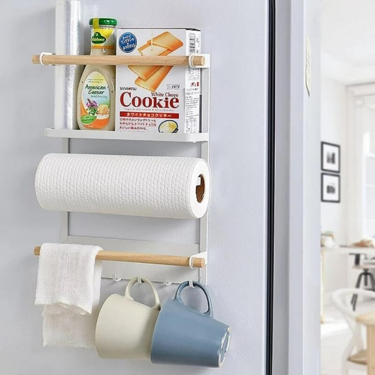 Magnetic Refrigerator Fridge Sidewall Storage Rack Shelf, Multi-use Kitchen Organizer